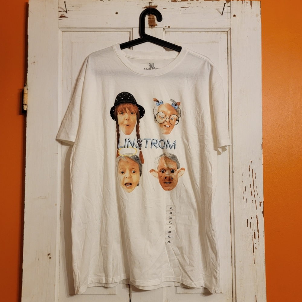 Paul McCartney Band Merch Linstrom T-shirt White - XL